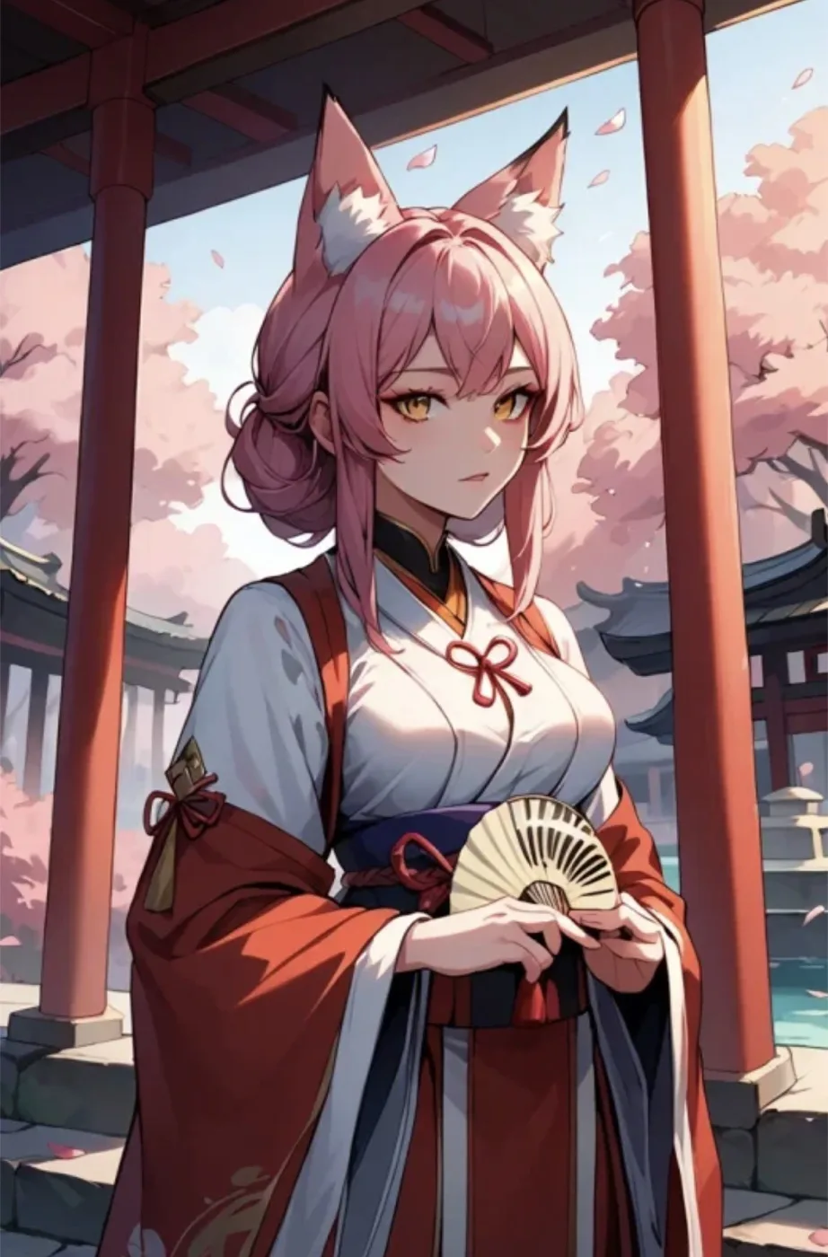 Akari, a fictional adult anime fox companion